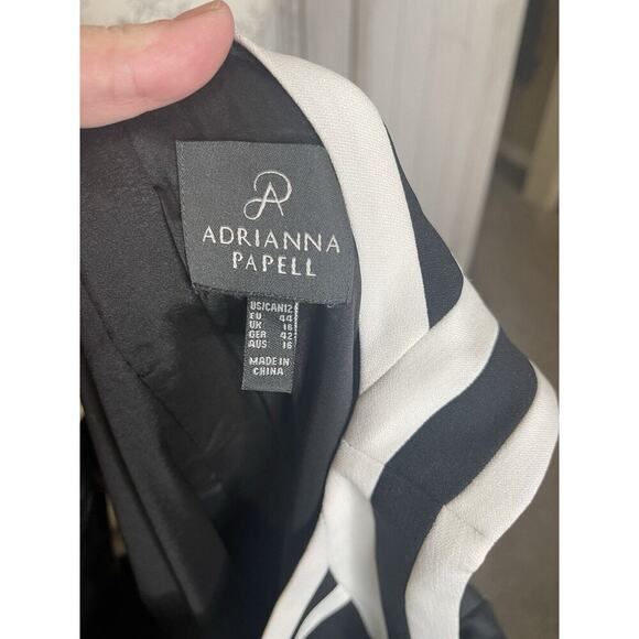 Adrianna Papell Black and White Sheath Dress Size 12 Colorblock - Picture 5 of 8